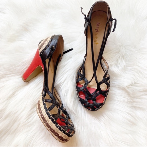Anthropologie Shoes - Farylrobin+Anthropologie Red Heeled Espadrille 9.5